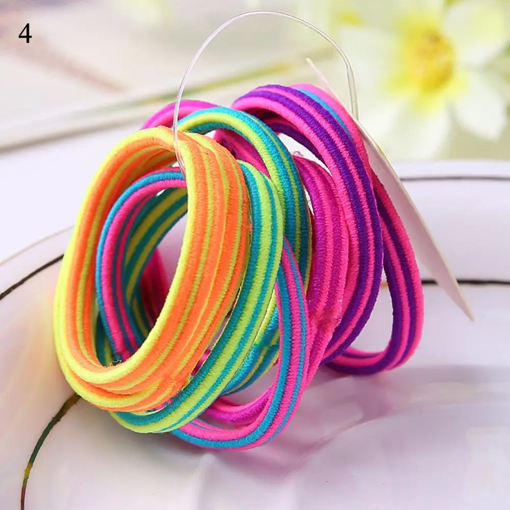 10pcs 04 10/50 шт в наборе, для девочек цветная спиральная резинки для волос резинки дети милые резиновую ленту повязки для волос, резинка для волос аксессуары - Цвет: 10pcs 04