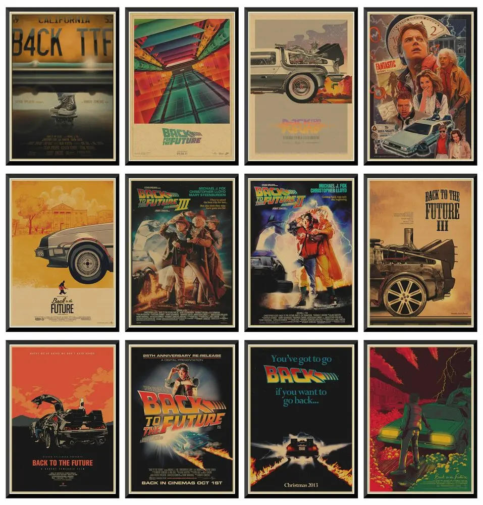 

Classic Sci-fi Movie Back to The Future Retro Kraft Poster Wall Sticker Home Bar Art Posters Decor 42X30cm