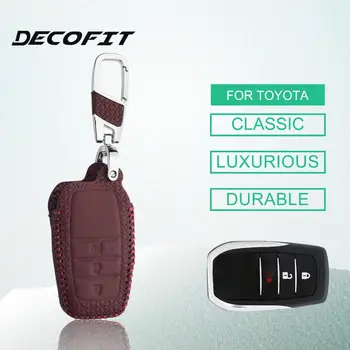 

Genuine Leather Key Cover for TOYOTA HILUX REVO 3 button Replacement Case Car Styling Remote shell Fob Keychain Accessories