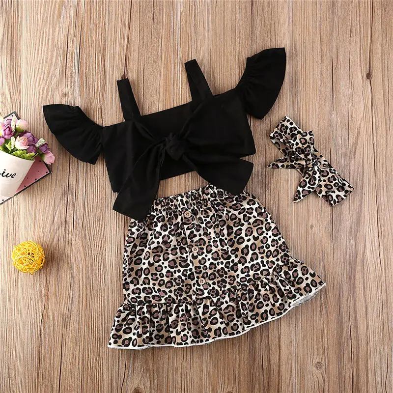baby leopard clothes set 2pcs baby outfit (2)