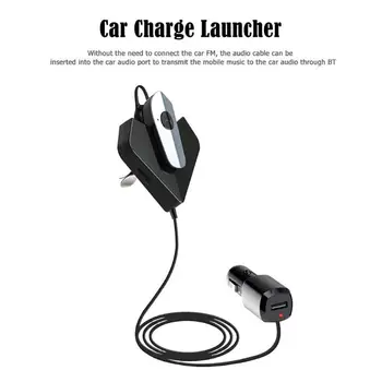 

Car Bluetooth FM Transmitter Automatic Answering Hanging Up Handsfree MP3 Audio Player USB Charger with Headset 8.7x6x13.5cm