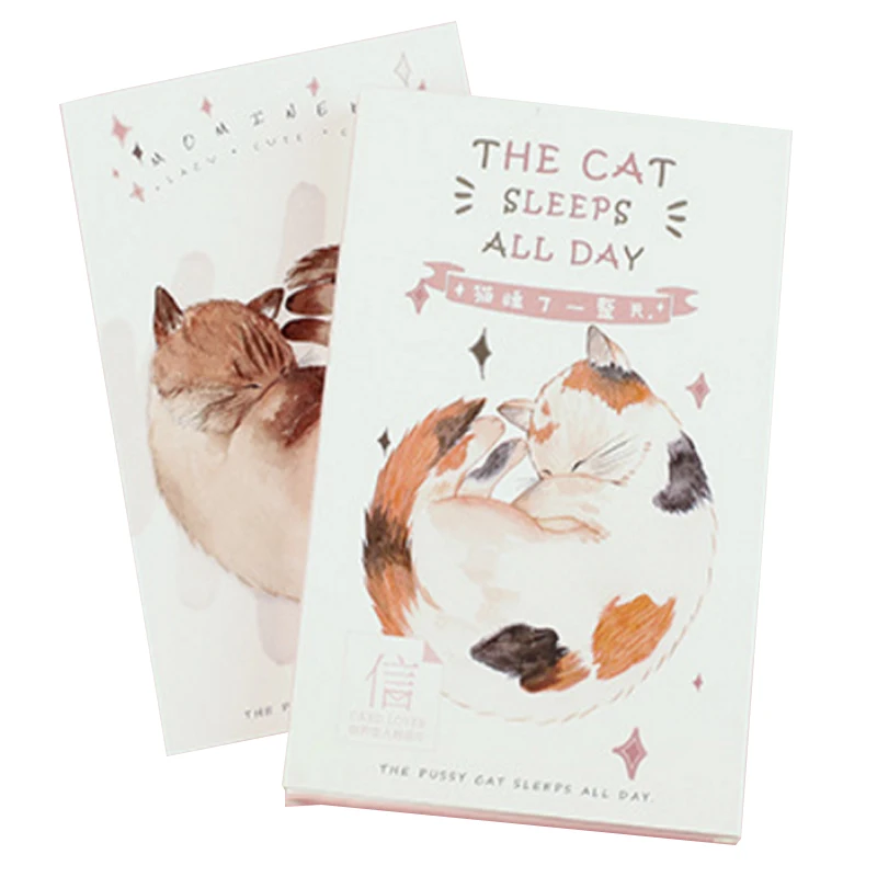  4packs Kawaii Pet Cartoon Rabbit Lovely Cat Greeting Cards Message Card Invitation Card Christmas N - 4.00033E+12
