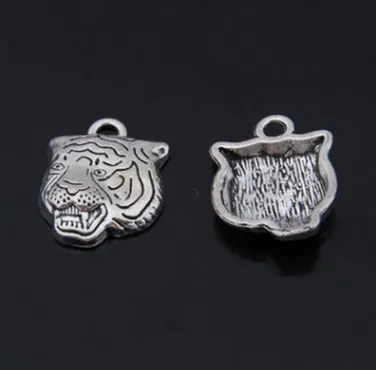 

Handmade Earrings Charms Diy Accessories For Jewelry Pendant Bracelet 5pcs 22x17mm Antique Silver Color Tiger Head Charms
