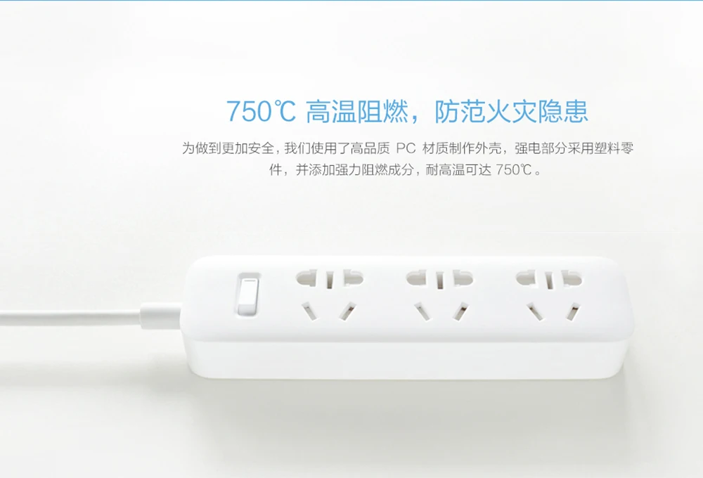 Original Xiaomi Mijia Power Strip 1.8m Cable 3 Extension Socket Power Converter Adapter Mi Electrical Socket Basic Version (10)