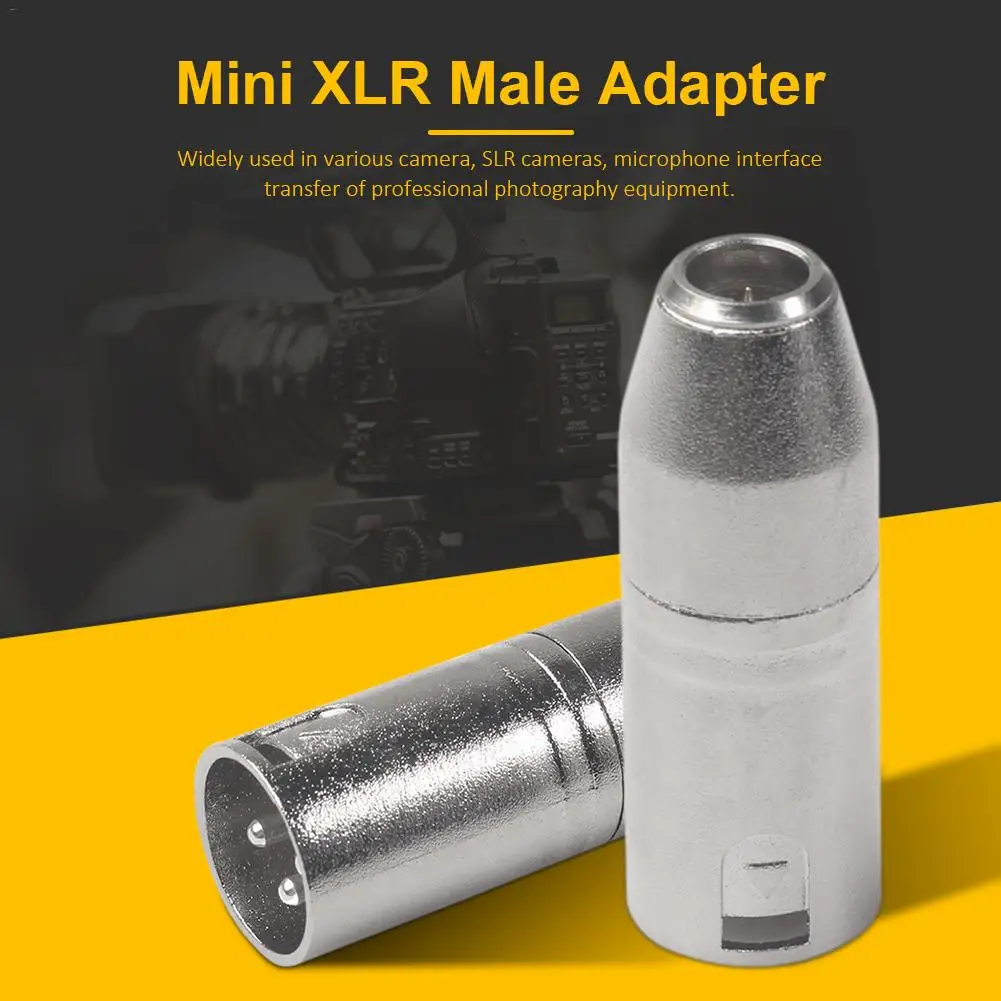 3-Pin Mini XLR Мужской адаптер микрофон аудио кабель Разъемы позолоченные металлические XLR адаптер SA519 Cannon концевые кабельные муфты