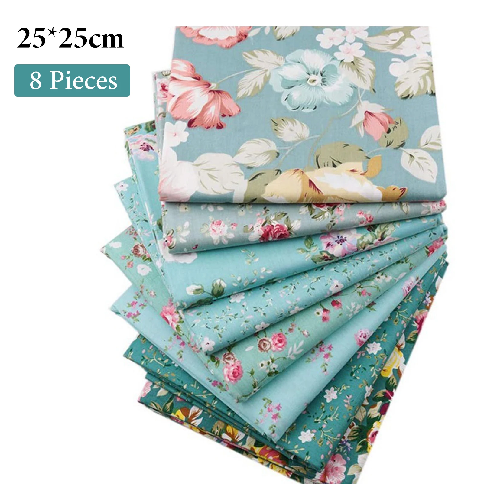 8pcs 25cm*25cm Precut Pure Cotton Fabric Craft Fabric Patchwork Squares DIY Making Crafts Tools Needlework Cloth sewing tools sewing fabric paste craft supplies