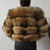 BEIZIRU-abrigo de piel de zorro y mapache para mujer, ropa de talla grande, de invierno, Natural, con cuello redondo, cálido y grueso, nuevo estilo ► Foto 2/6
