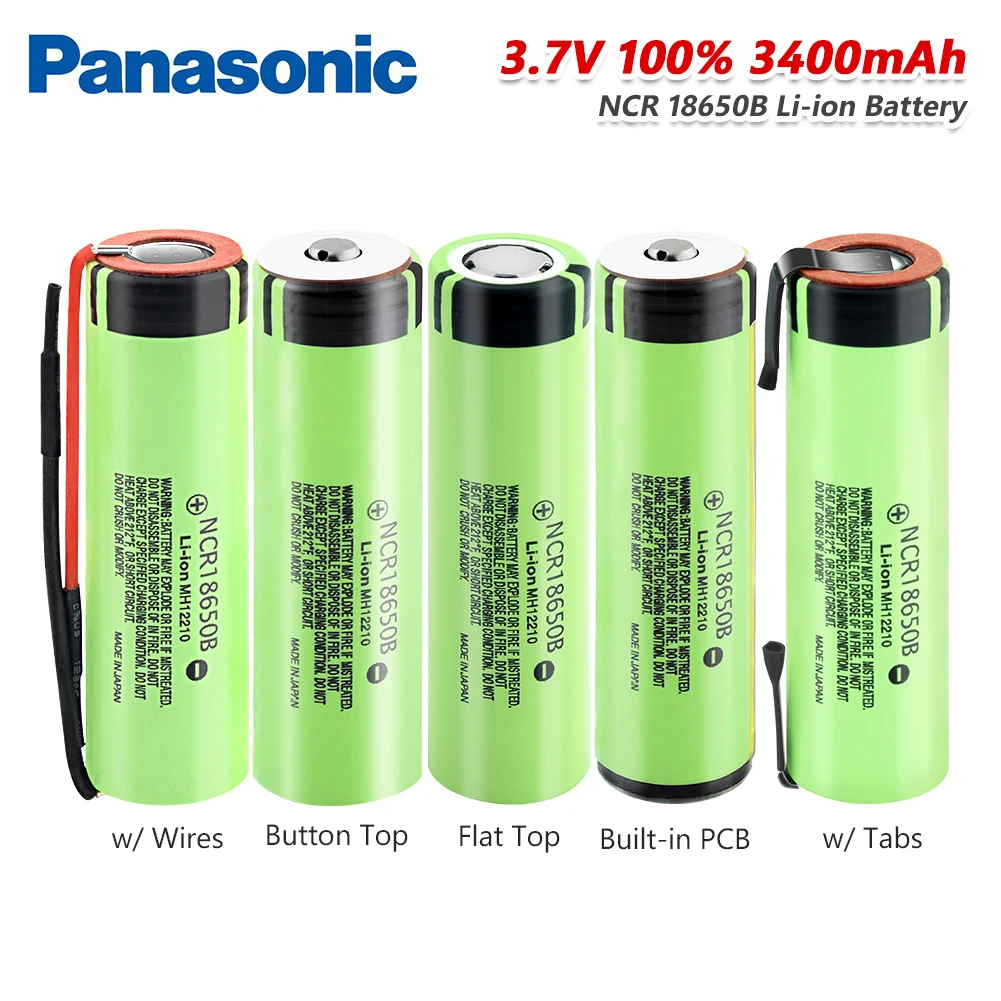 Литий ионный аккумулятор Panasonic 5 типов 18650 3 7 в 100% 3400 мАч ncr 18650B|Перезаряжаемые