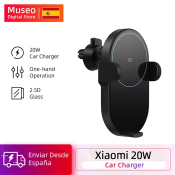 

Xiaomi Wireless Car Charger 20W Max Electric Auto Pinch 2.5D Glass Ring Lit For Mi 9 (20W) MIX 2S / 3 (10W) Qi