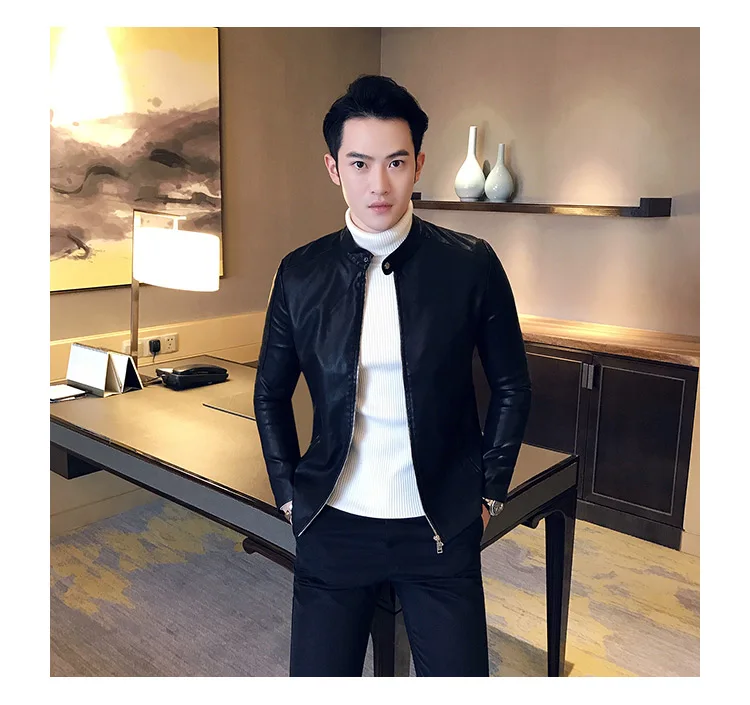 Весна и лето новая Оригинальная Повседневная Корейская версия slim shop owner tide кожаная мужская куртка модная куртка