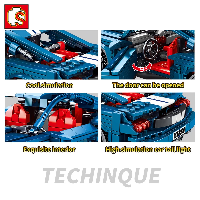 SEMBO BLOCK 737 шт. Technic Bugattis набор для строительства гоночного автомобиля инженерная