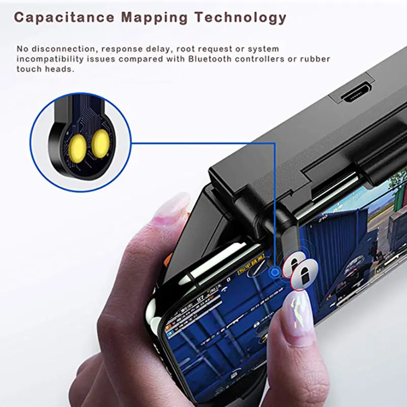 PUBG мобильный контроллер емкость Mapping L1R1 Aim Shoot Trigger геймпад игровой джойстик пульт дистанционного управления для телефона Android IOS