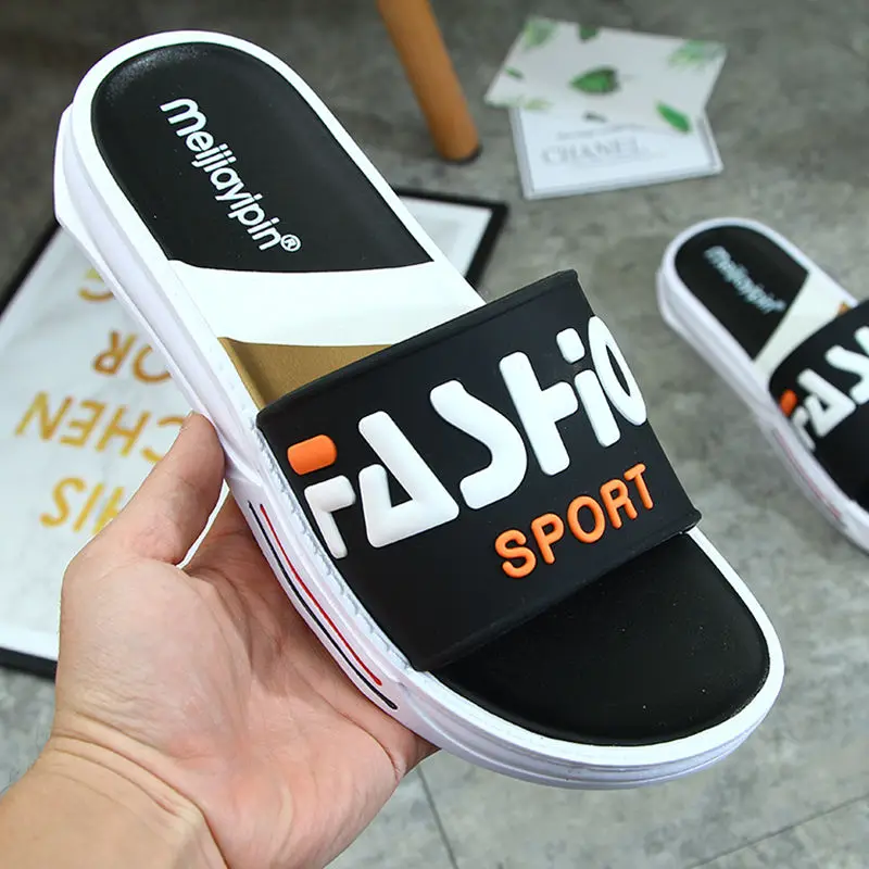 WEH Men Slippers Summer Outdoor Cool Slides Male Couple Beach Sandals Fashion House Shoes Non-slip Floor Flip Flop for men non slip slippers fashion sandals beach slippers beach sandals soft non slip slippers non slip sandals