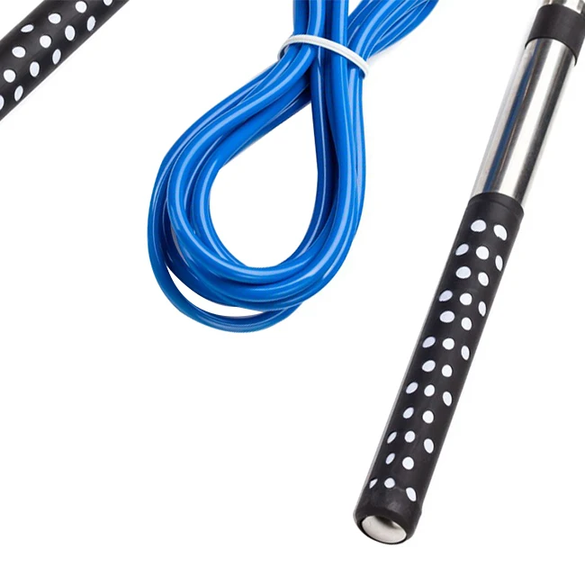 Скакалка Длинные алюминиевые ручки регулируемый ПВХ кабель для бокса кардио HIIT