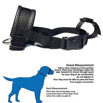 Dog Muzzle Prevent from Biting Barking and Chewing Adjustable Loop Dog Head Collar No Pull Bite Straps Training Leash Leader 5