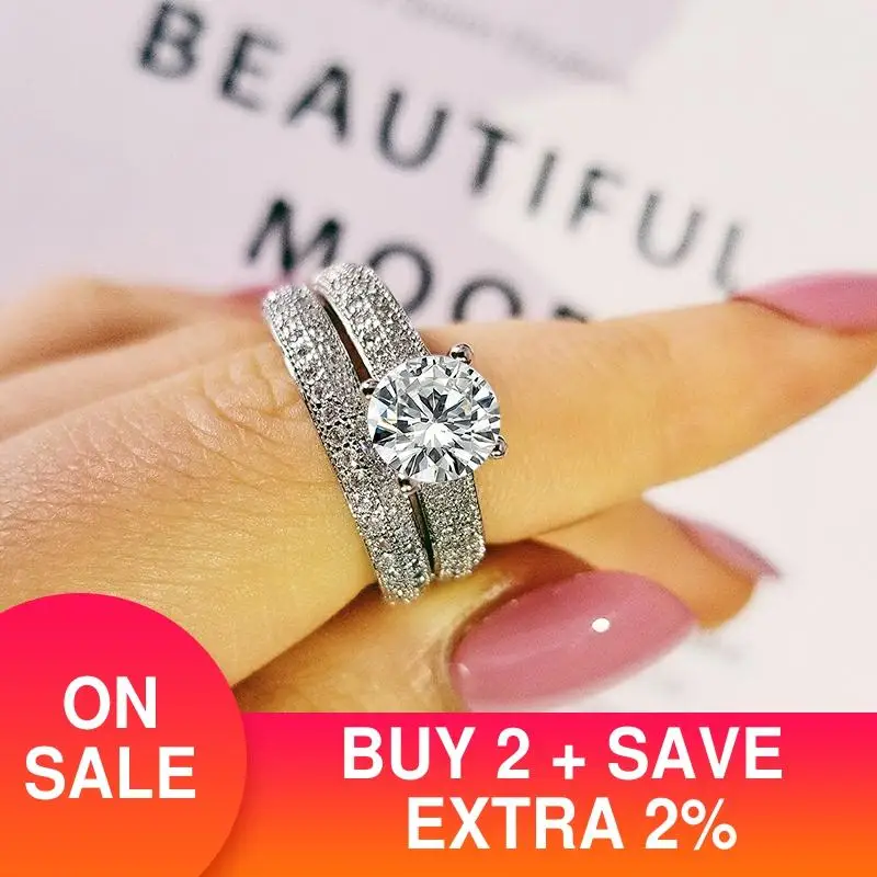 Женский комплект свадебных колец кольцо цвета розового золота и серебра