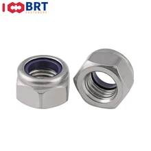 

BAIRUITE 2/5/25pcs M2 M2.5 M3 M4 M5 M6 M8 M10 M12 M16 304 Stainless Steel Black Hex Nylon Insert Lock Nut Self-locking Nut Lock