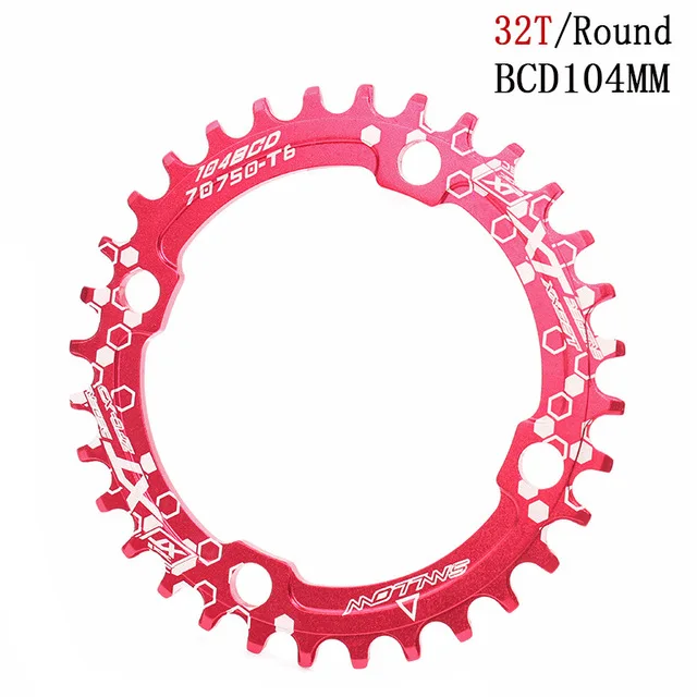 disc 32 red SMLLOW MTB горный велосипед диск положительный и отрицательный зуб однодисковый овальный диск 32 T/34 T/36 T/38 T сменный диск - Цвет: disc 32 red
