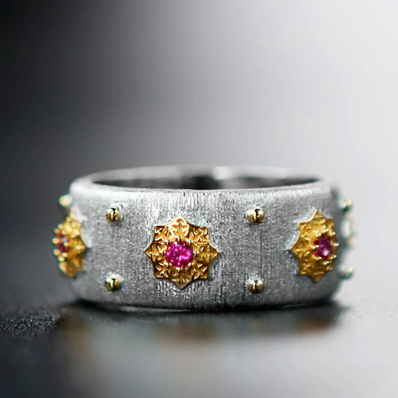 

925 Silver Zircon Ring Silver Bar 925 Jewelry for Women European Court style vintage style