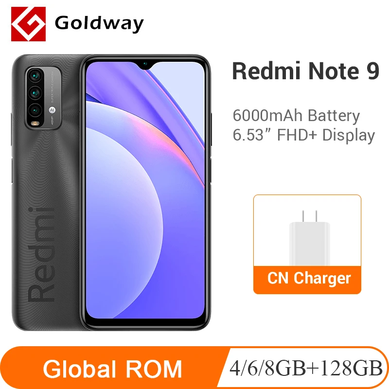 Global ROM Xiaomi Redmi Note 9 4/6/8GB RAM 128GB 6000mAh Battery Snapdragon 662 Octa Core 48MP Camera 6.53&quot FHD+ Display | Мобильные