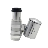 60 Times Microscope LED Lamp Lights Yanchao Lights Portable Pocket With Lamp Magnifying Glass Magnifiers 1
