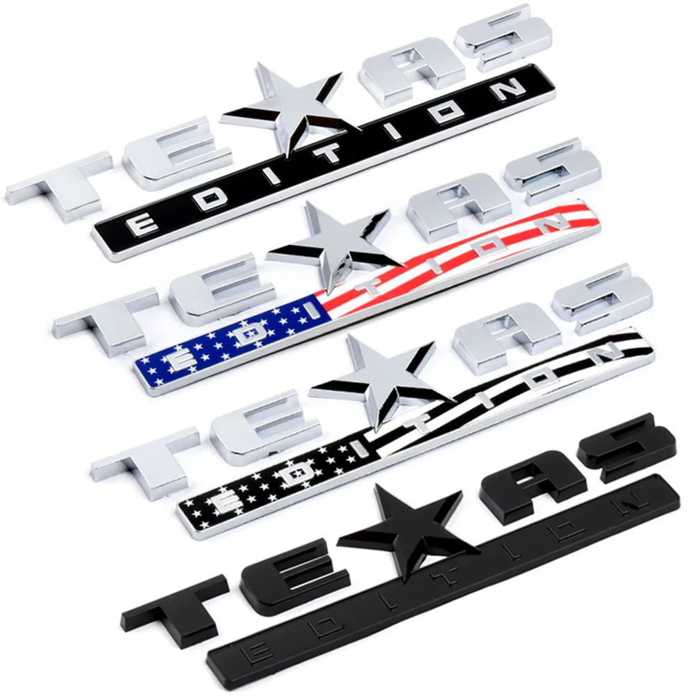 

USA Flag Texas Edition Star Car Fender Side Emblem Rear Trunk Badge Sticker for Chevy Silverado GMC Cadillac Ford