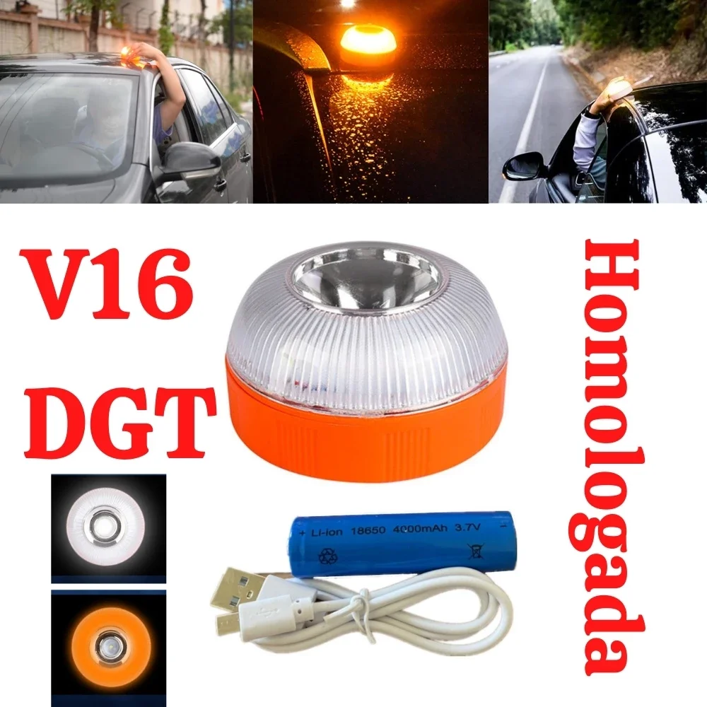Emergency Light v16 Homologated dgt Approved Car Beacon Rechargeable Magnetic Induction Strobe | Лампы и освещение