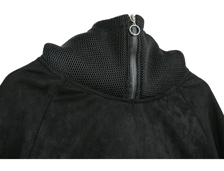 XITAO сетки сшивание высокий воротник женские худи Харадзюку толстовки уличная тренд Топ осень зима женская одежда XJ2265