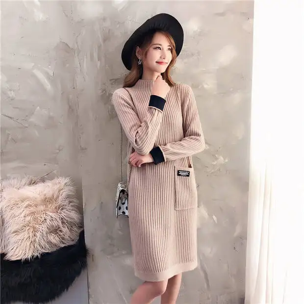 Настоящее пончо Blusas De Inverno Feminina свитер женский 9473-9096 Новинка длинный карман Сетчатое вязаное платье 54-2f, 9 рядов, 2 полки