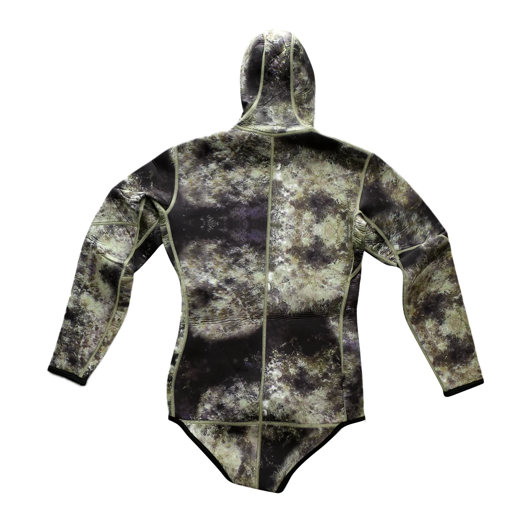 Premium Spearfishing Wetsuits 3mm Neoprene 2-Pieces Hoodie Snorkeling Full Suits Long Sleeve Neoprene Wetsuit Top for Men Women