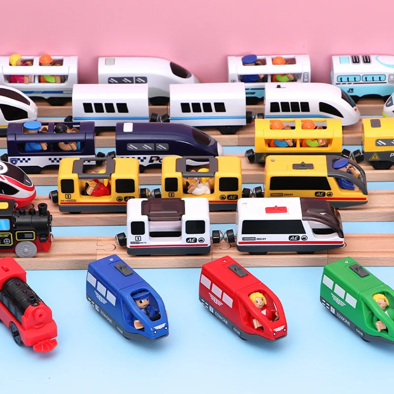 Rc Train Électrique Train Set Locomotive Magnetic Train Diecast Slot Toy  Fit For Brio Wooden Train Railway Track Jouets pour enfants Cadeaux