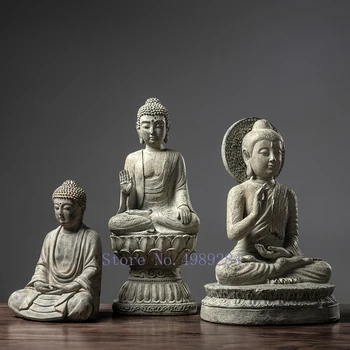 

Chinese Style Resin Buddhism Buddha Imitation Cement Buddha Statue Human Sculpture Modern Home Decoration Accessories