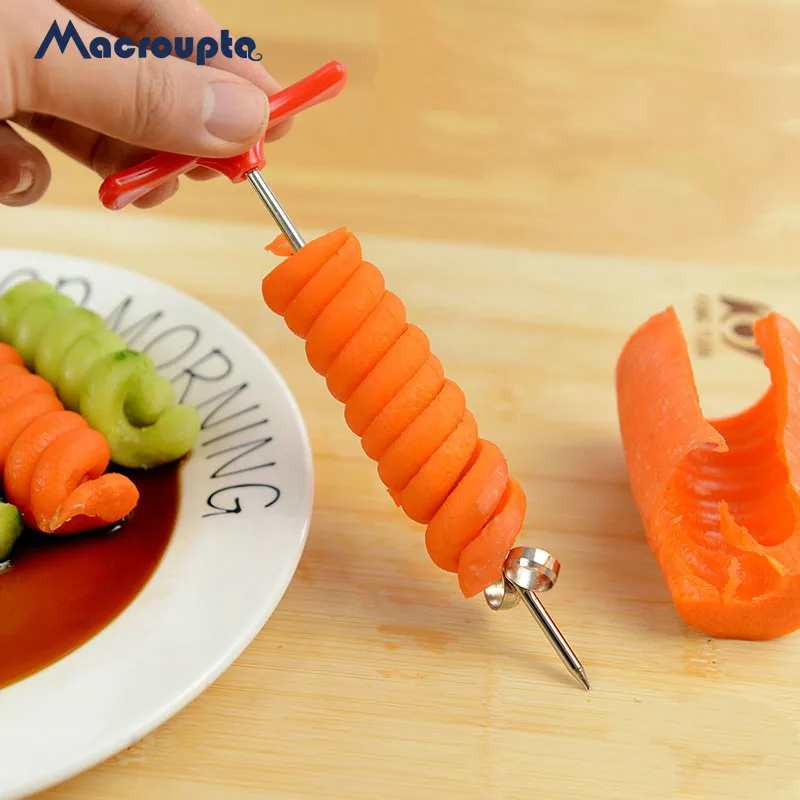 

Vegetables Spiral Knife Carving Tool Potato Carrot Cucumber Salad Chopper Manual Spiral Screw Slicer Cutter Spiralizer