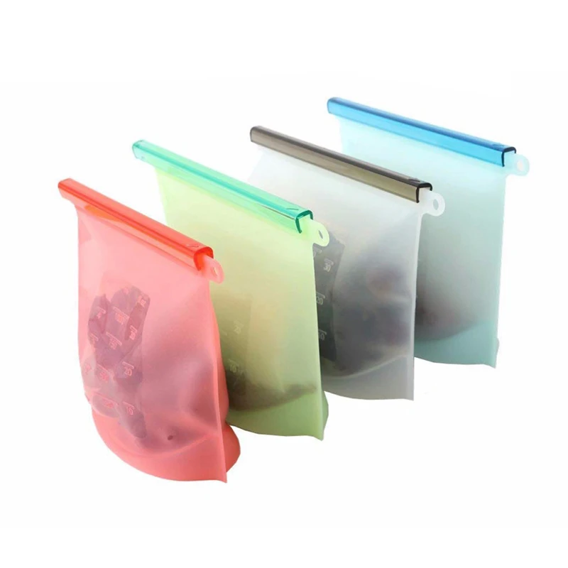 

1000/1500ml Silicone Storage Bag Reusable Silicone Food Storage Bags For Food Seal Ziplock Freezer Cooking Fresh Bags