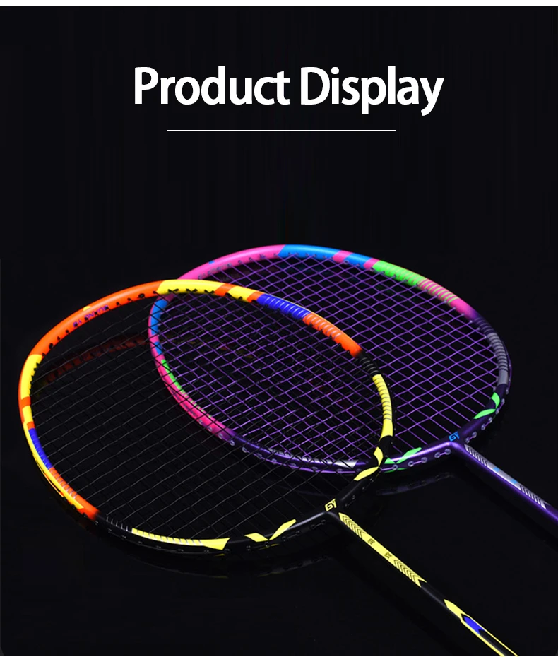 Professional Strung 4U Ultralight Full Carbon Fiber Badminton Rackets With Strings Bags Padel Racket Sports Raquetas