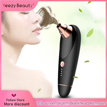 

Blackhead Remover Vacuum Electric Facial Nose Pore Vacuum Cleaner Blackhead Extractor with 3 Heads Warm Vibration Galvanic Ion-