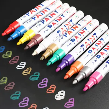 

12 Colors White Waterproof Rubber Permanent Paint Marker Pen Car Tyre Tread Environmental Tire Painting Dropshipping