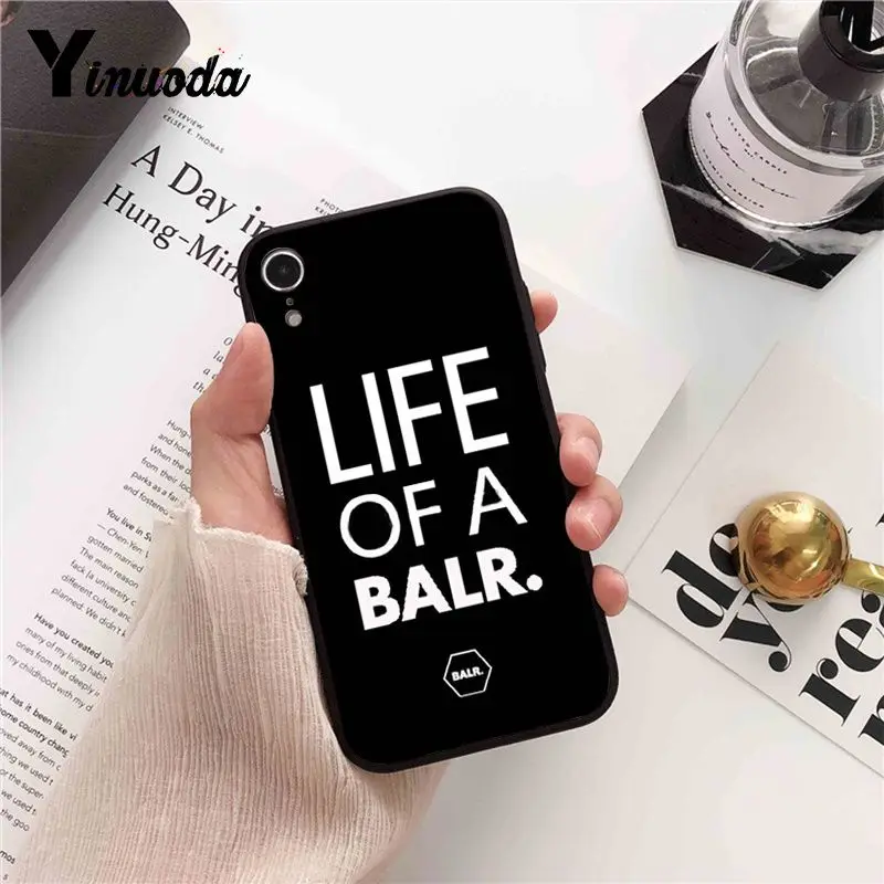 Yinuoda Cool balr log роскошный высокий протектор на конце чехол для телефона для iPhone 8 7 6 6S 6Plus X XS MAX 5 5S SE XR 10 чехол 11 pro max - Цвет: A15