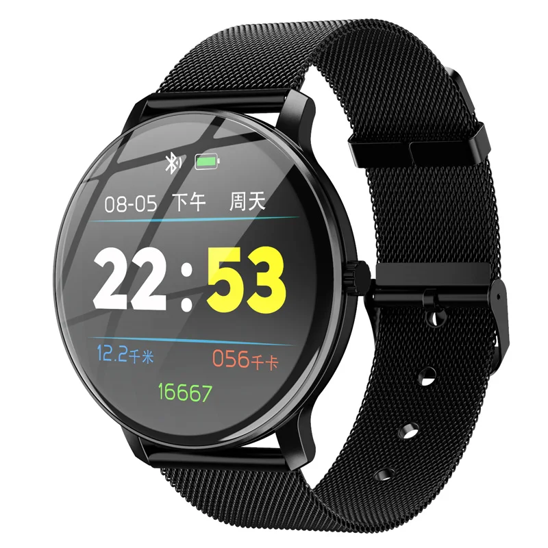 Lerbyee Смарт-часы R88 HD сенсорный экран кровяное давление монитор сердечного ритма фитнес-часы мужские и женские спортивные умные часы для бега - Цвет: Черный