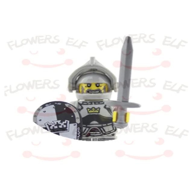 1PCS Blue Lion Red Green Dragon Knight Mini Two-person Villain Middle Age Assembling Building Blocks Children'sToy Medieval Knig 9810A