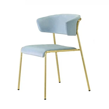 

Designer fabric Nordic dining chair commercial soft bag cosmetic chair net red modern casual dining chair backrest stool