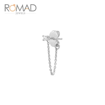 

Women Fashionable Personality Earrings Stud S925 Sterling Silver Inlaid Zircon Simple Wild Chain Tassel Earrings