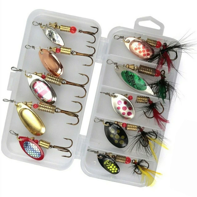 10pcs Sequin Fishing Lures Spinner Hooks Crankbait Perch Salmon Pike Trout  Hard Fish Swimming Bait Steel Spinnerbait - AliExpress