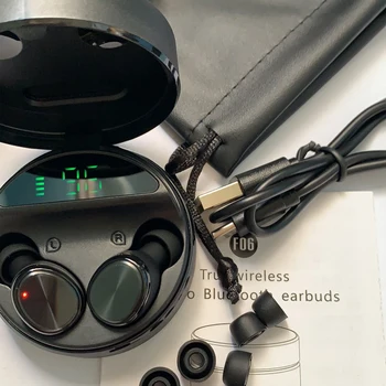 

FOYOULAB Super Mini Bluetooth Earphone Good Bass TWS Earbud Type-C/Wireless Charging Headset With LED Battery Display For Cell