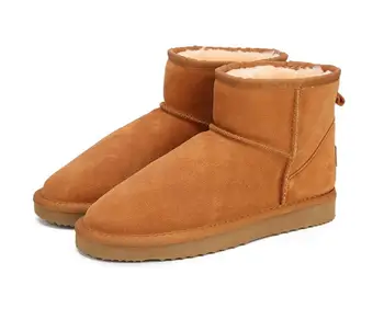 

Australia Women Snow Boots 100% Genuine Cowhide Leather Ankle Boots Warm Winter Boots Woman Shoes Large Size 35-42