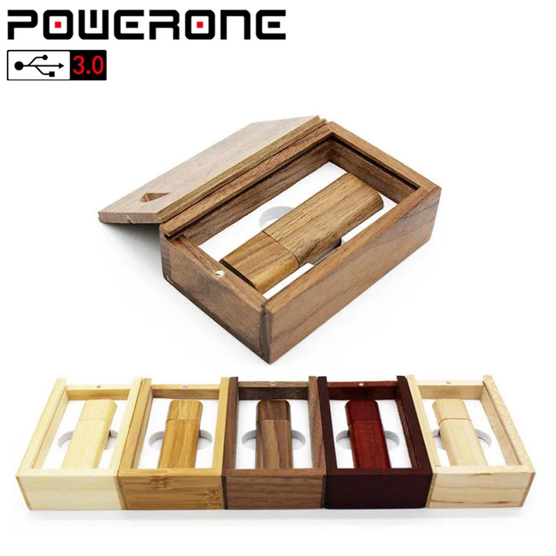 Деревянный бамбуковый USB флеш накопитель POWERONE 3 0 флэш с деревянными чипами Флэшка