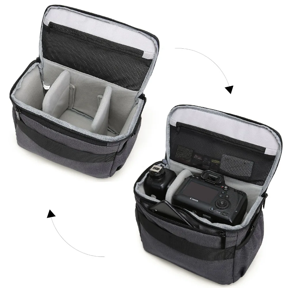 BAGSMART DSLR/SLR Camera Shoulder Bag Compact Gadget Bag with Thicken Top Handle & Adjustable Shoulder Strap