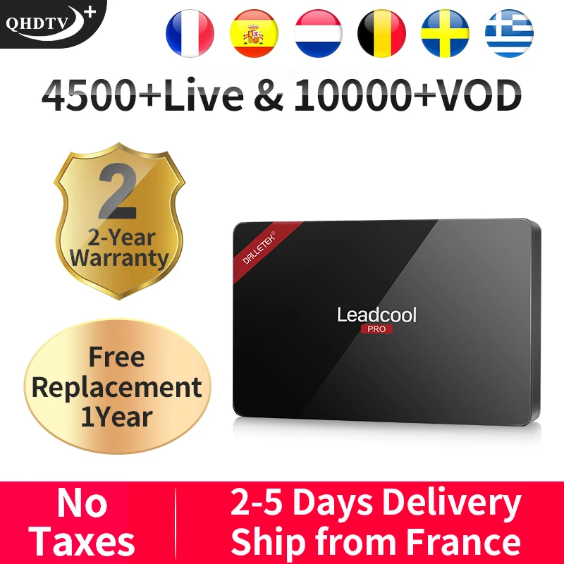 

Leadcool Pro QHDTV Plus IPTV France/Arabic/Italy/Canada Android 8.1 1+8G/2+16G IPTV France/Arabic/Italy/Spain/Canada QHDTV Plus