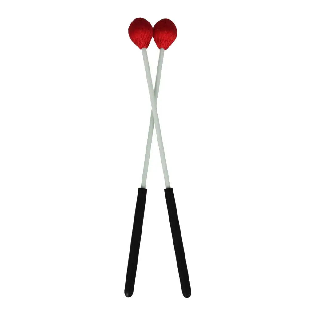 

1 Pair Marimba Mallets, Percussion Mallets with Red Yarn Head and Smooth Wood Handle for Beginners