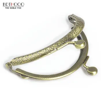 

8.5cm Round Metal Purse Frame Handle for Clutch Bag Handbag Accessories Making Kiss Clasp Lock Bronze Tone Bags Hardware